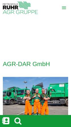 Vorschau der mobilen Webseite www.dar-gmbh.de, DAR Duale Abfallwirtschaft und Verwertung Ruhrgebiet GmbH
