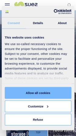 Vorschau der mobilen Webseite www.suez.de, Sita Deutschland GmbH