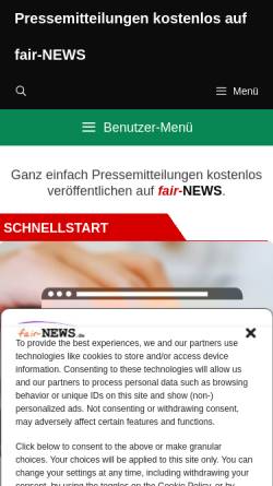 Vorschau der mobilen Webseite www.fair-news.de, Fair-news