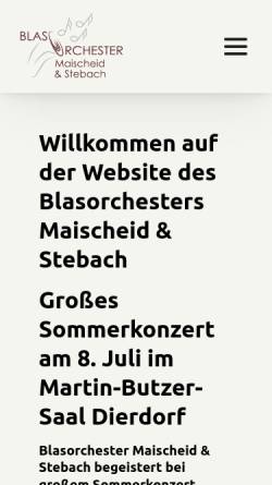 Vorschau der mobilen Webseite www.musik-verbindet.info, Blasorchester Maischeid & Stebach