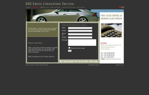 Vorschau von www.dd-limousinen.ch, DD Swiss Limousinen Service