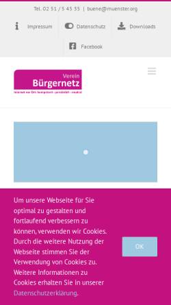 Vorschau der mobilen Webseite www.buene.org, Verein Bürgernetz e.V.