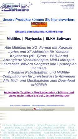 Vorschau der mobilen Webseite www.caspari-soft.de, 1A Midifiles