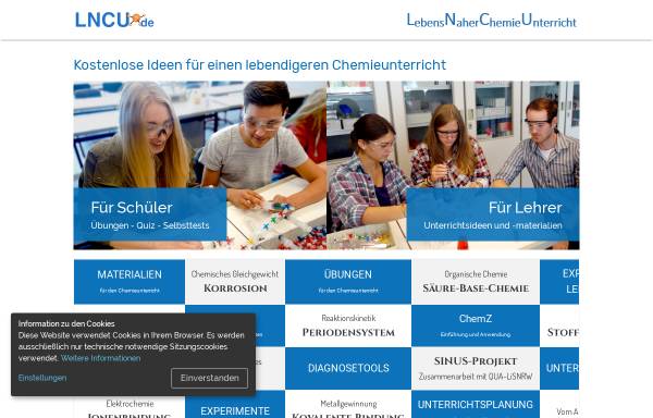 Vorschau von www.lebensnaherchemieunterricht.de, Bausteine für den Chemieunterricht