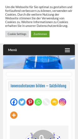 Vorschau der mobilen Webseite www.chemieseiten.de, Chemieseiten.de