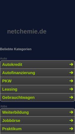 Vorschau der mobilen Webseite www.netchemie.de, NetChemie.de - Chemie Forum für Schule und Studium