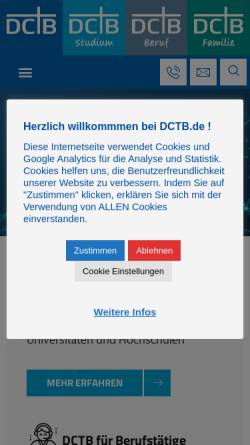 Vorschau der mobilen Webseite dctb.de, Deutscher Christlicher Techniker-Bund e.V. (DCTB)