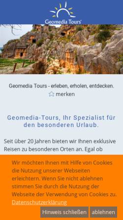 Vorschau der mobilen Webseite www.geomedia-tours.de, Geomedia Tours GmbH