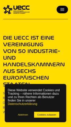 Vorschau der mobilen Webseite www.uecc.org, Union europäischer Industrie- und Handelskammern (UECC)