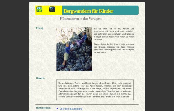 Vorschau von www.bergwandern.ragutt.de, Bergwandern mit Kindern