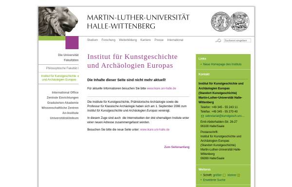 Vorschau von www.kunstgesch.uni-halle.de, Uni Halle