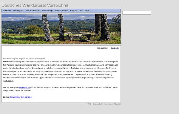 Vorschau von www.wanderindex.de, Deutsches Wanderpass Verzeichnis