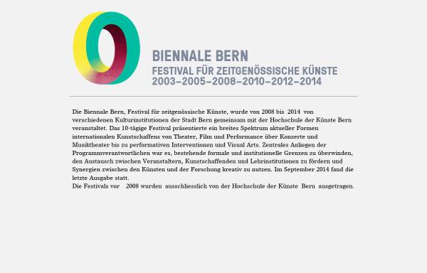 Vorschau von www.biennale-bern.ch, Biennale Bern