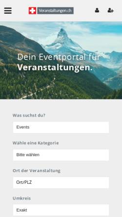 Vorschau der mobilen Webseite veranstaltungen.ch, veranstaltungen.ch