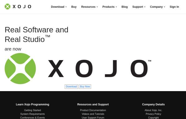 Vorschau von www.xojo.com, REAL Software
