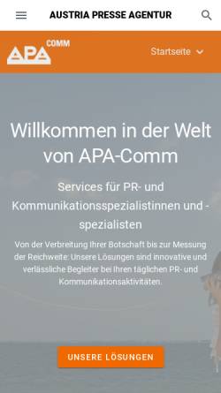 Vorschau der mobilen Webseite www.apa-defacto.at, APA-DeFacto Datenbanken