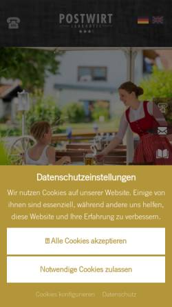 Vorschau der mobilen Webseite www.hotel-postwirt.de, Postwirt Landhotel