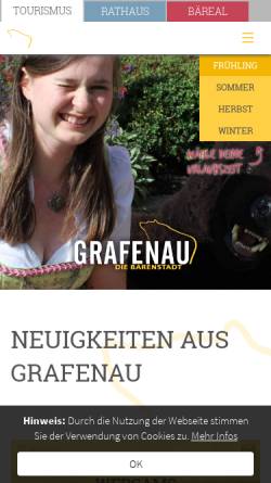 Vorschau der mobilen Webseite www.grafenau.de, Stadt Grafenau