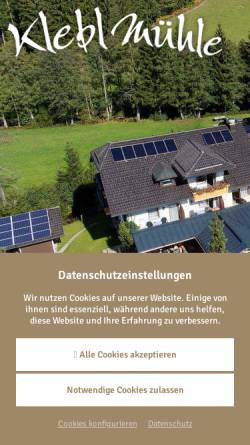 Vorschau der mobilen Webseite www.kleblmuehle.de, Zur Kleblmühle