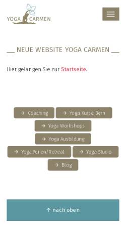 Vorschau der mobilen Webseite www.yoga-carmen.ch, Yoga-Schule Carmen (CH)