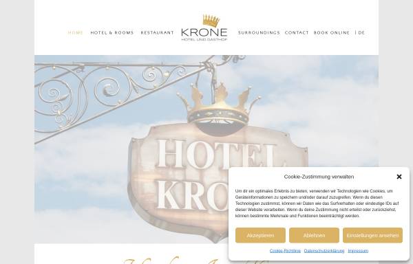 Vorschau von www.krone-zusmarshausen.de, Hotel-Gasthof Krone
