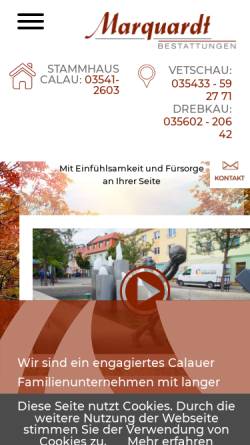 Vorschau der mobilen Webseite www.marquardt-bestattungen.de, Bestattungsinstitut Lothar Marquardt