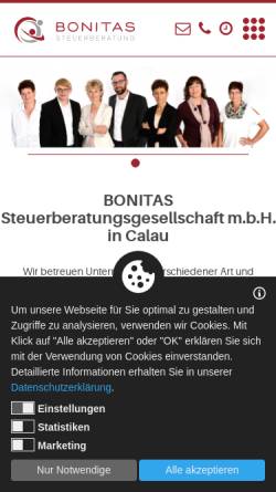 Vorschau der mobilen Webseite www.bonitas-stbg.de, BONITAS Steuerberatungsgesellschaft m.b.H.