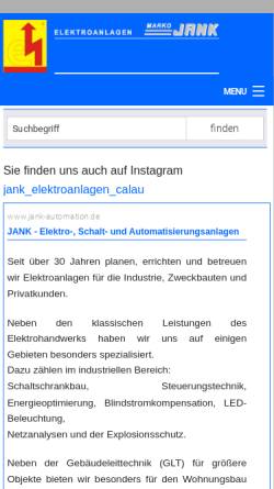 Vorschau der mobilen Webseite www.jank-elektro.de, Hans-Georg Jank