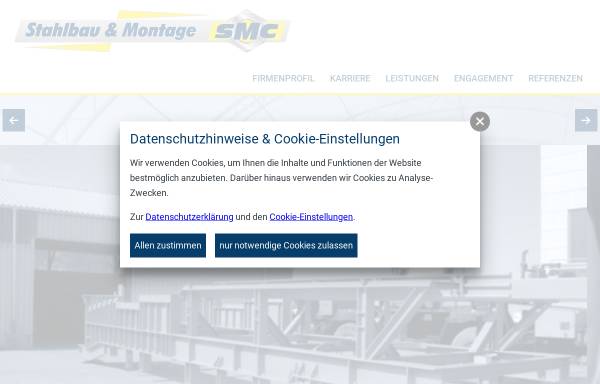 Vorschau von www.smc-calau.de, Stahlbau- und Montagegesellschaft Calau mbH