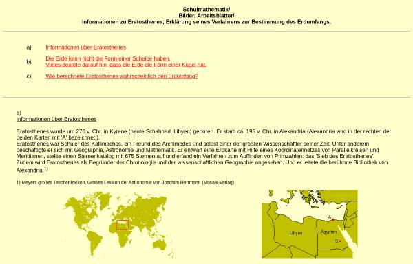 Vorschau von www.wernerpieper.de, Eratosthenes und der Erdumfang