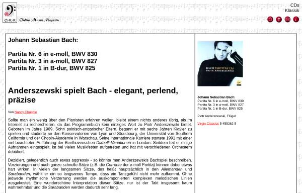 Vorschau von www.omm.de, Anderszewski spielt Bach