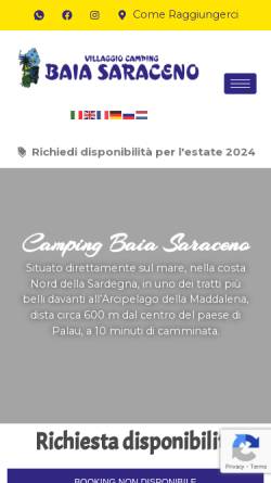 Vorschau der mobilen Webseite www.baiasaraceno.com, Camping Baia Saraceno