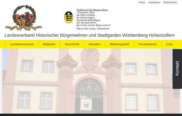 Vorschau von www.buergerwehren.de, Landesverband Historischer Bürgerwehren und Stadtgarden Württemberg Hohenzollern