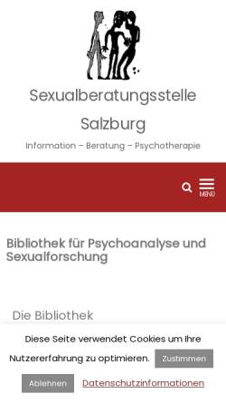 Vorschau der mobilen Webseite www.sexualberatung-salzburg.at, Bibliothek für Psychoanalyse und Sexualforschung, Salzburg