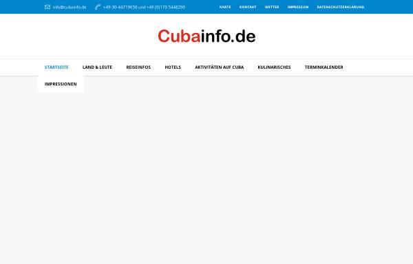 Vorschau von www.cubainfo.de, Kubanisches Fremdenverkehrsamt