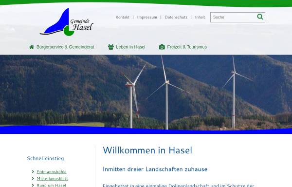 Vorschau von www.gemeinde-hasel.de, Hasel