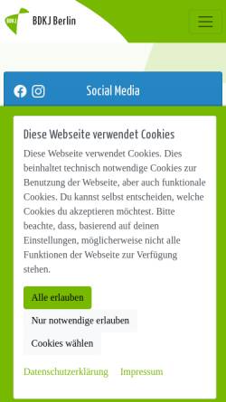 Vorschau der mobilen Webseite www.bdkj-berlin.de, Deutsche Katholische Jugend (BDKJ) im Erzbistum Berlin