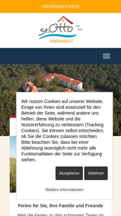 Vorschau der mobilen Webseite www.st-otto-zinnowitz.de, St. Otto-Heim Zinnowitz