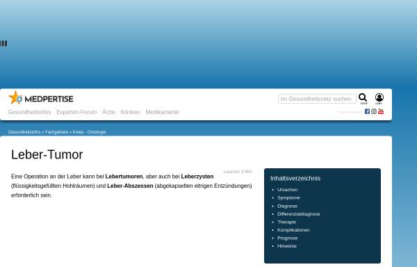 Vorschau von www.chirurgie-portal.de, Lebertumore
