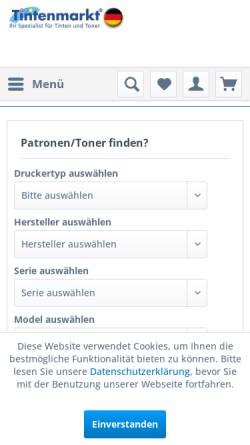 Vorschau der mobilen Webseite www.tintenmarkt.de, Edv-Systeme Worms GmbH