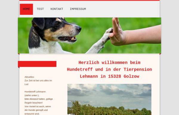 Vorschau von www.hundeschule-tierpension-britz.de, Hundeschule und Tierpension Lehmann