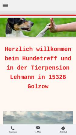Vorschau der mobilen Webseite www.hundeschule-tierpension-britz.de, Hundeschule und Tierpension Lehmann