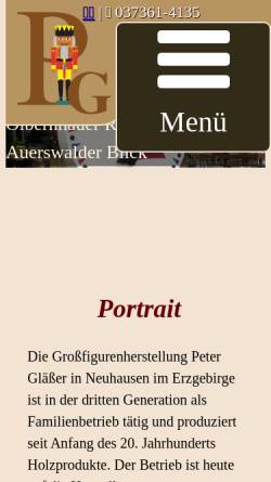 Vorschau der mobilen Webseite www.grossfiguren.de, Gläßer, Peter