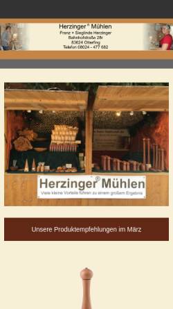 Vorschau der mobilen Webseite herzinger-muehlen.de, Herzinger, Franz
