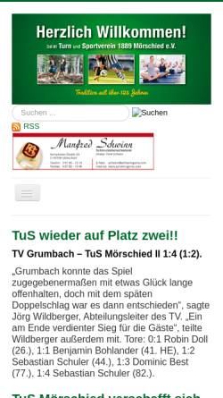 Vorschau der mobilen Webseite www.xn--tus-mrschied-8ib.de, TuS Moerschied