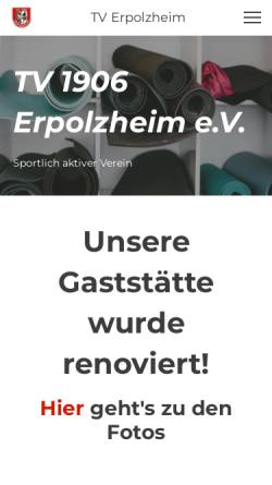 Vorschau der mobilen Webseite www.tv-erpolzheim.de, TV Erpolzheim