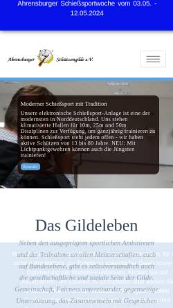 Vorschau der mobilen Webseite www.ahrensburger-schuetzengilde.de, Ahrensburger Schützengilde
