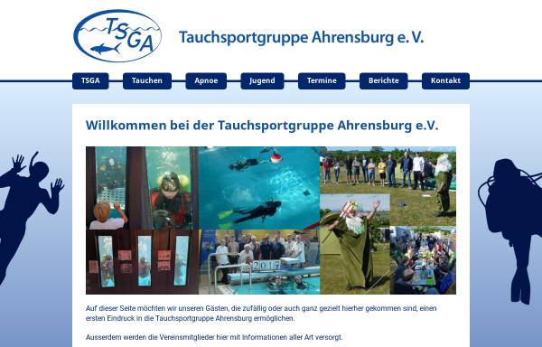 Vorschau von www.tsga.de, Tauchsportgruppe Ahrensburg e. V.