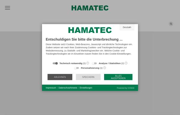 Vorschau von www.hamatec.de, Hamatec Maschinenbau GmbH