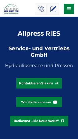 Vorschau der mobilen Webseite www.ries-pressen.de, Ries Entsorgungsanlagen GmbH